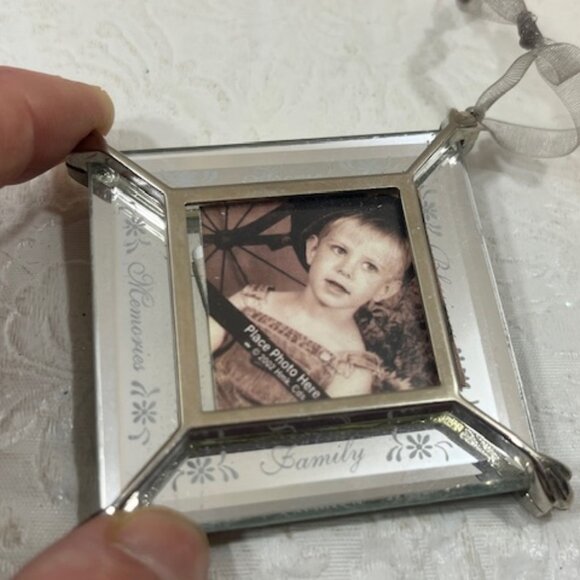 Blessings & Family - Double Frame Square Etched Mirror Photo Holder 2.5" - Picture 6 of 6